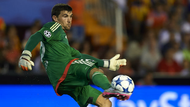 Mat Ryan in goals for Valencia in the UEFA Champions League.