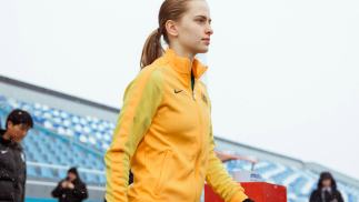 Maddie Caspers with the Young Matildas