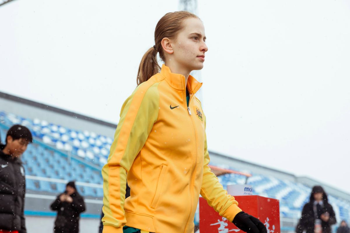 Maddie Caspers with the Young Matildas