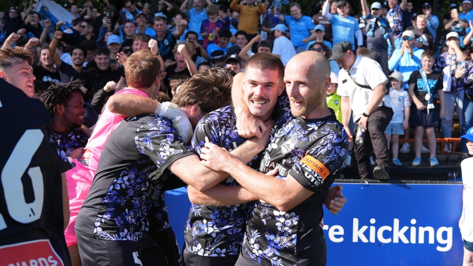 Sydney FC Celebrate 2-0 win over Macarthur FC